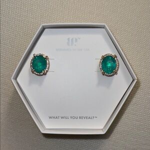 Elegant Lab Created Blue Aragonite Fused with Genuine Quartz on Gold Plating.